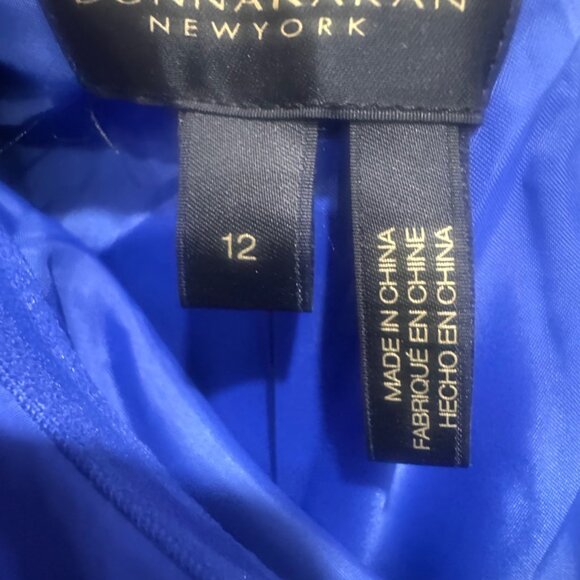 Donna Karan New York Womens One-Shoulder Evening Gown Size 12 Cobalt Blue - Picture 5 of 6